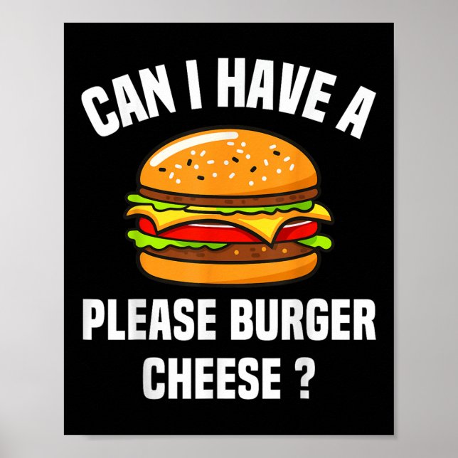 Burger Cheese Hamburger Cheese Bbq Funny Sa Poster (Framsidan)