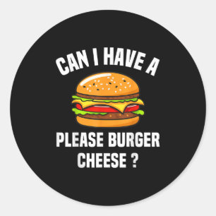 Burger Cheese Hamburger Cheese Bbq Funny Sa Runt Klistermärke