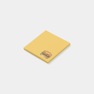 Burger Cheeseburger Reunion Picnic Cookout Party Post-it Block