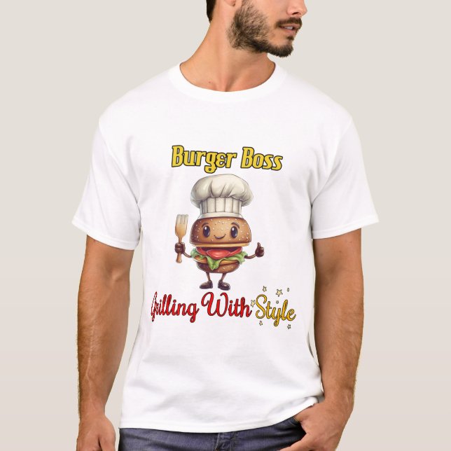 Burger Chef grillar med Stil T Shirt (Framsida)