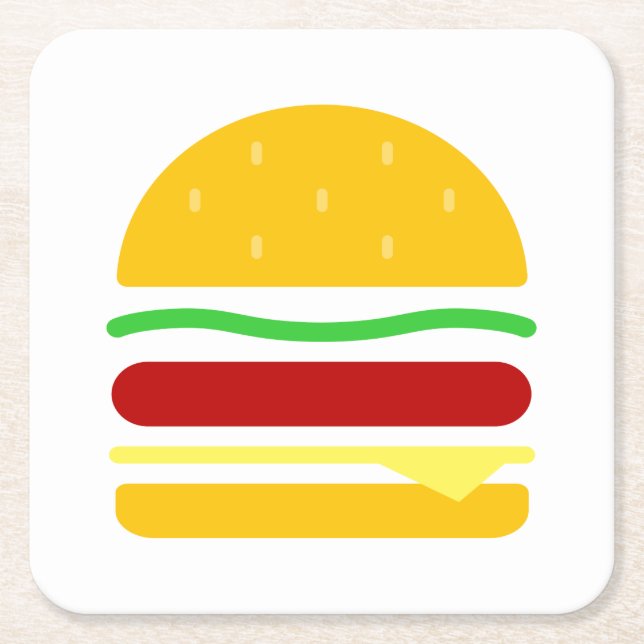 Burger Clipart Underlägg Papper Kvadrat (Framsidan)