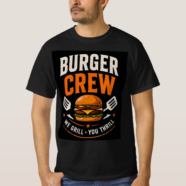 🍔 Burger Crew Snabbmat Restaurang Personal 👨‍🍳 T Shirt (Framsida)