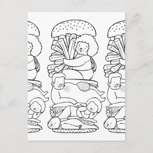 Burger Doodle Art-vykort Vykort