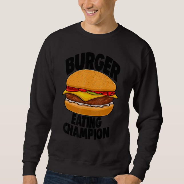 Burger Eating Champion Burger Tees Women Foodie Lång Ärmad Tröja (Framsida)