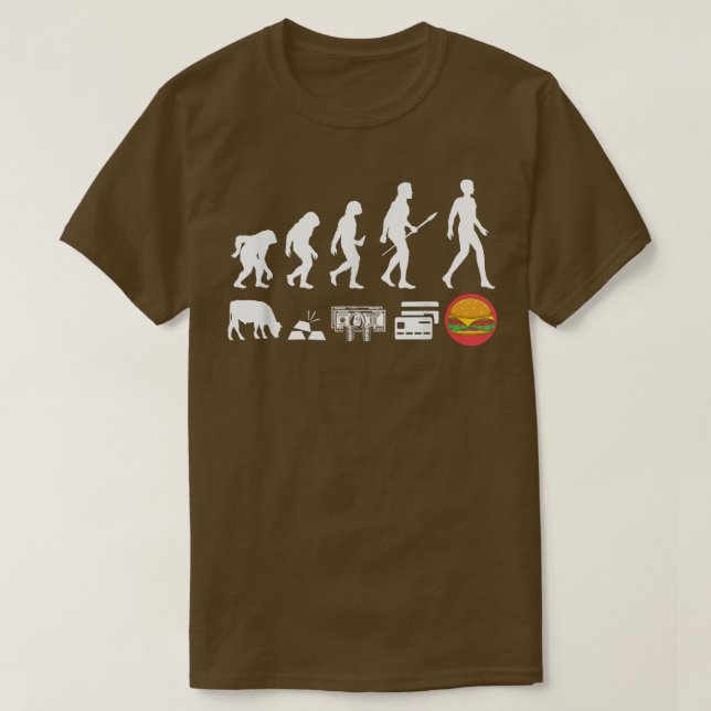 Burger Evolution, Cheeseburger Fast Food Barbecue T Shirt (Design framsida)