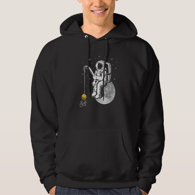 Burger Fishher Astronaut Planets Cheeseburg Hoodie (Framsida)