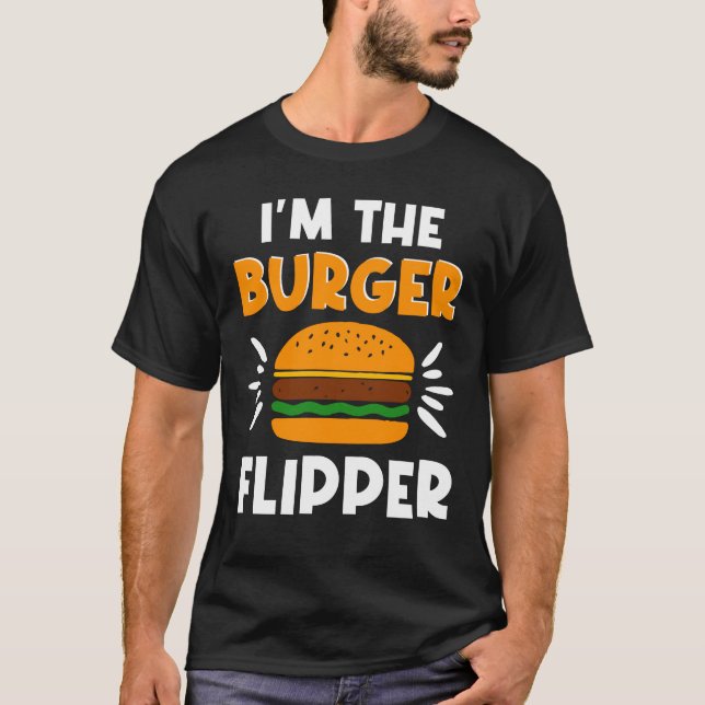 Burger Flipper Hamburger Älskare T Shirt (Framsida)