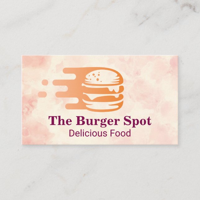 Burger Flying Graphic | Restaurant Visitkort (Framsida)