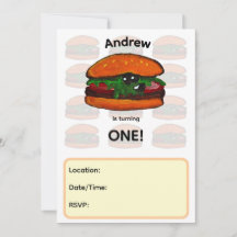 Burger Födelsedagsinbjudan