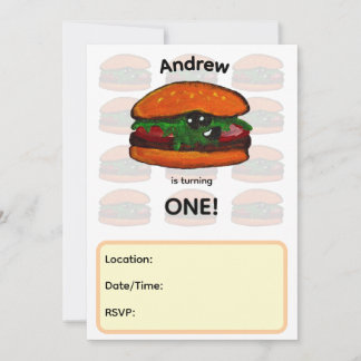 Burger Födelsedagsinbjudan Inbjudningar