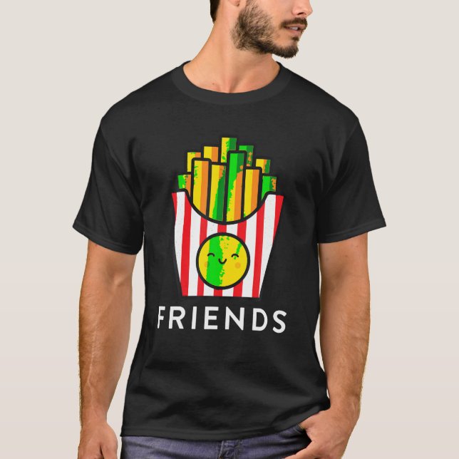 Burger Fries Best Friend T Shirts matchar BFF out (Framsida)