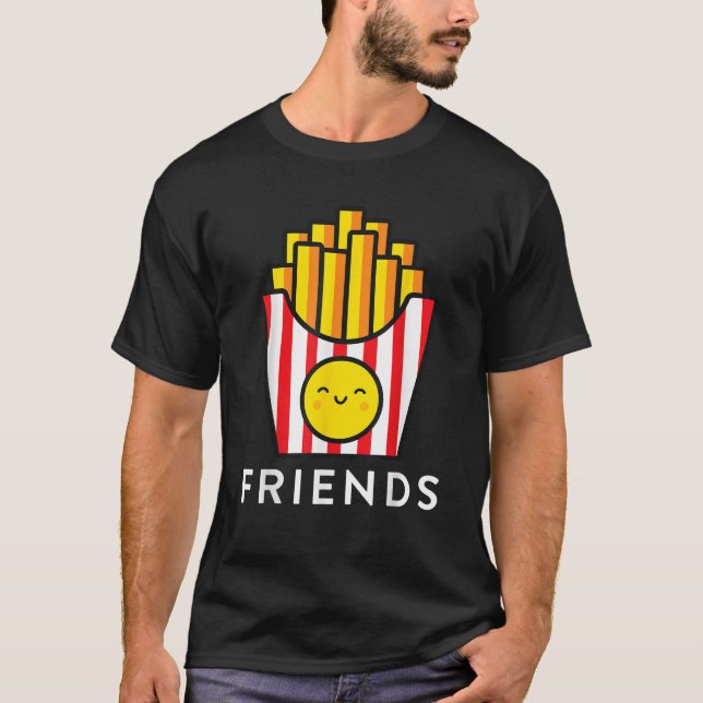 Burger Fries Best Friend T Shirts matchar BFF out (Framsida)