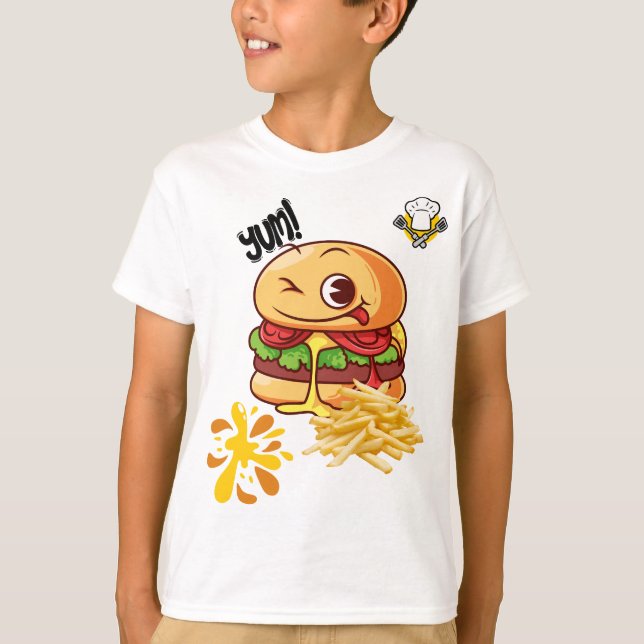 Burger & Fries Besties - Cute Fast Food Kids TEE (Framsida)