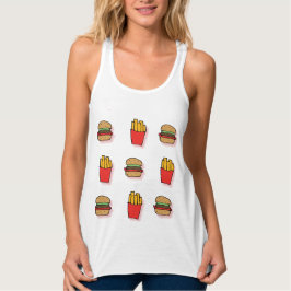 Burger & Fries Linne Med Racerback