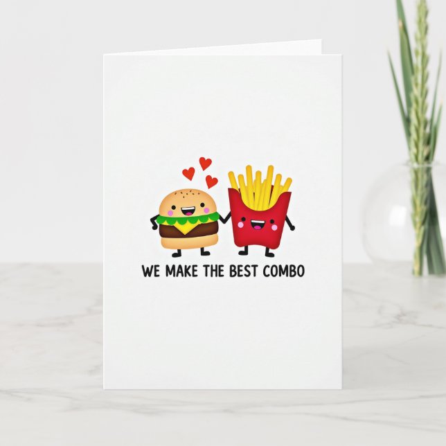 Burger Fries Love Combo Card Kort (Framsida)
