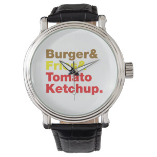 Burger & Fries & Tomato Ketchup. Armbandsur