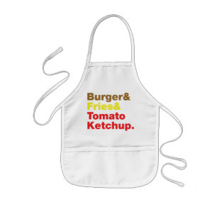 Burger & Fries & Tomato Ketchup. Barnförkläde