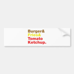 Burger & Fries & Tomato Ketchup. Bildekal