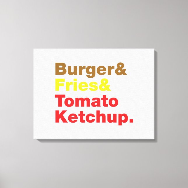 Burger & Fries & Tomato Ketchup. Canvastryck (Framsida)