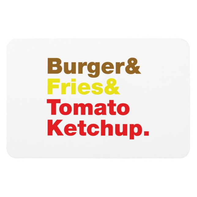 Burger & Fries & Tomato Ketchup. Magnet (Horisontell)