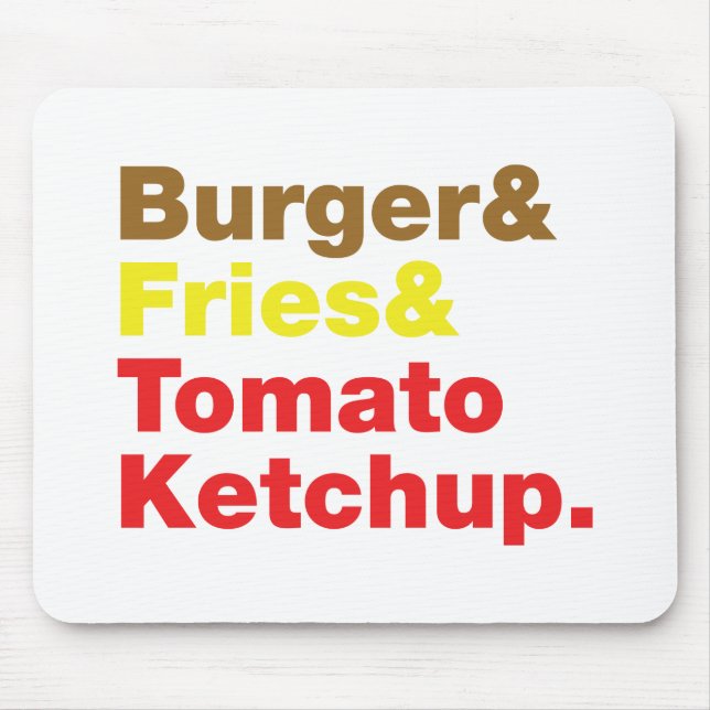 Burger & Fries & Tomato Ketchup. Musmatta (Framsidan)