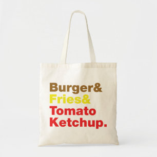 Burger & Fries & Tomato Ketchup. Tygkasse