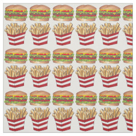 Burger Fry Fransk Fries Fast Food Fabric Tyg