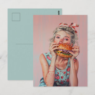 Burger Girl Vykort