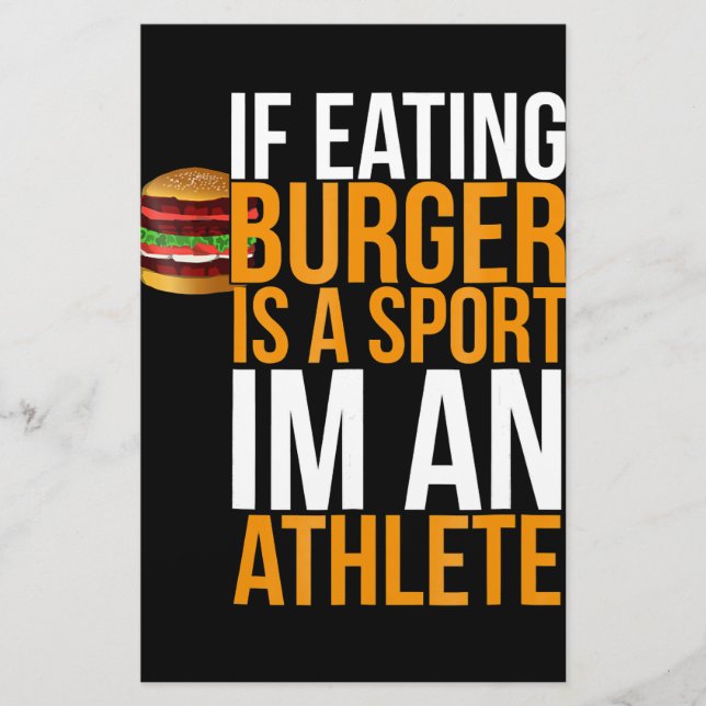Burger Hamburger BBQ Humor Funny Pun Gift Idea Brevpapper (Framsida)