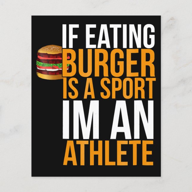Burger Hamburger BBQ Humor Funny Pun Gift Idea Flygblad (Framsidan)