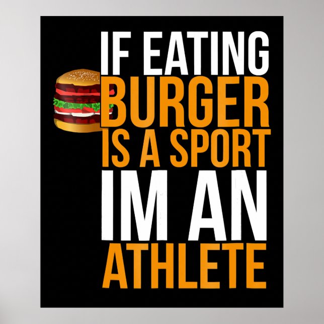 Burger Hamburger BBQ Humor Funny Pun Gift Idea Poster (Framsidan)