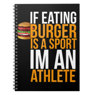 Burger Hamburger BBQ Humor Roligt Skämt Presentidé Anteckningsbok