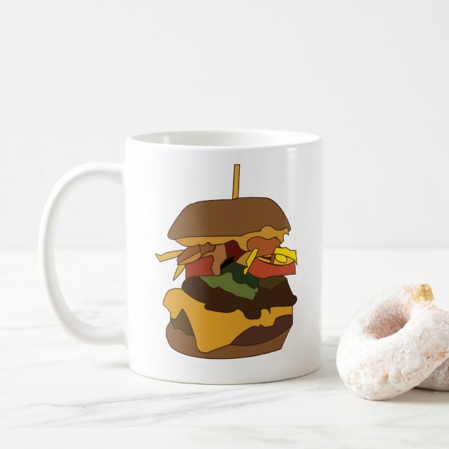 Burger Hamburger Burgare Kaffemugg (Med munk)