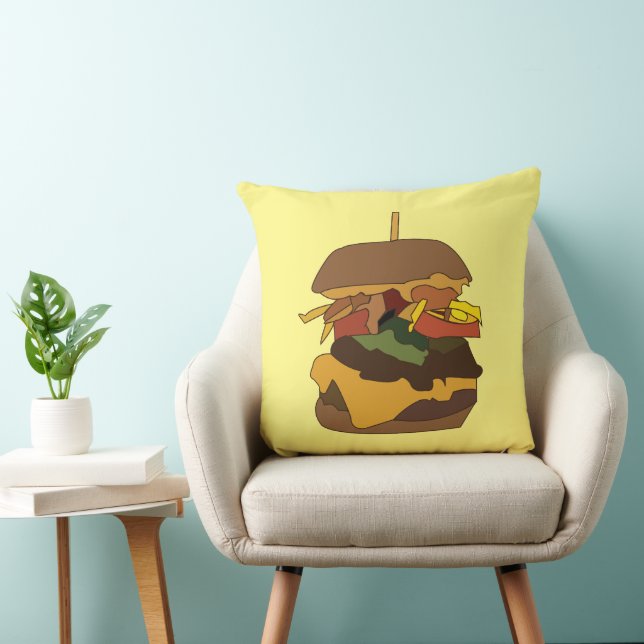 Burger Hamburger Burgare Kudde (Stol)