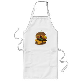 Burger Hamburger Burger Kärlek Illustration Långt Förkläde