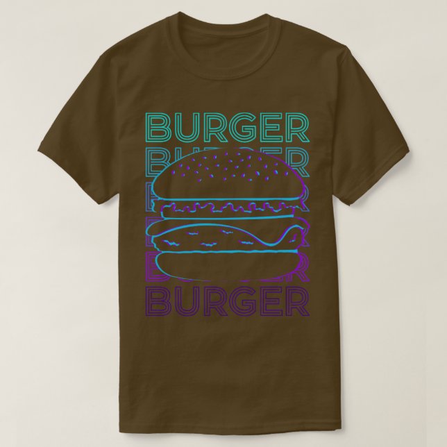 Burger Hamburger Cheeseburger Retro Gift T Shirt (Design framsida)