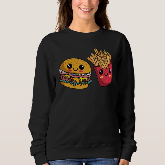 Burger Hamburger Fransk Fries Fast Food T Shirt (Framsida)