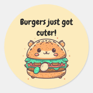 Burger Hamster - Burgers Just Har Cuter! Runt Klistermärke