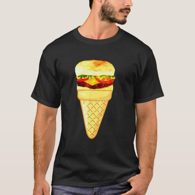 Burger Ice Cream Fast Food and Ice Cream Collectio T Shirt (Framsida)