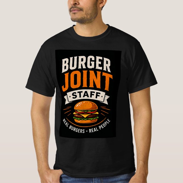 🍔 Burger Joint-personal Restaurang Team 🍟 T Shirt (Framsida)