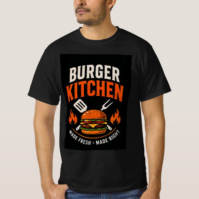 🍔 Burger Köket Grill Restaurang Personal 🍟 T Shirt (Framsida)