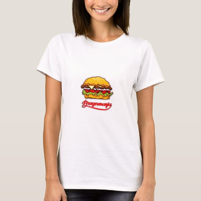 Burger-kvinna T Shirt (Framsida)