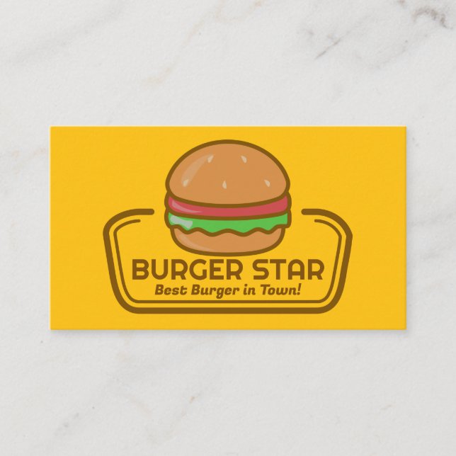 Burger Logotyp | Restaurang Visitkort (Framsida)