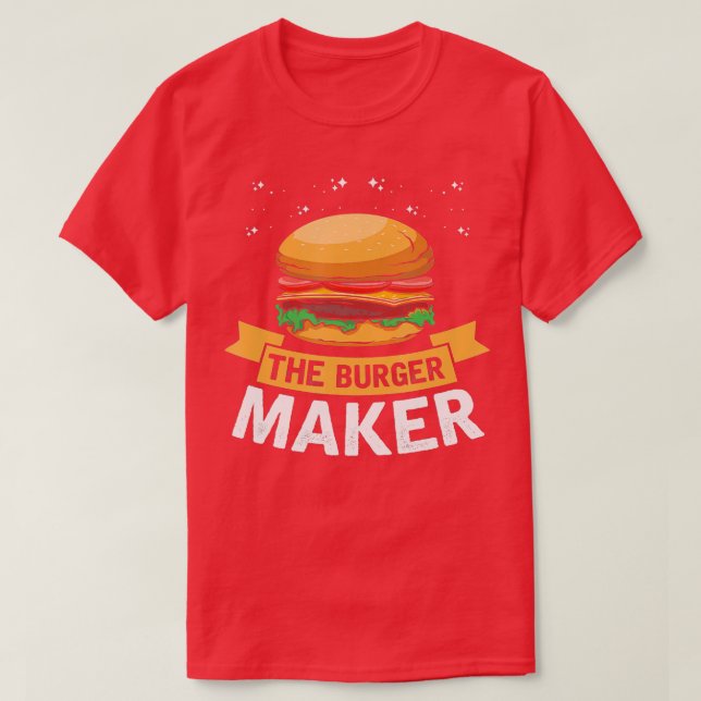Burger Maker Barbecue Cheeseburger Fast Food D T Shirt (Design framsida)