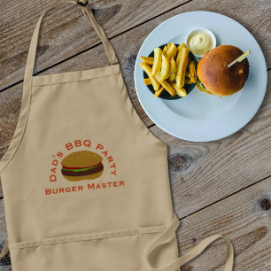 Burger Master Pappa BBQ Party Manar Vuxen Apron Förkläde
