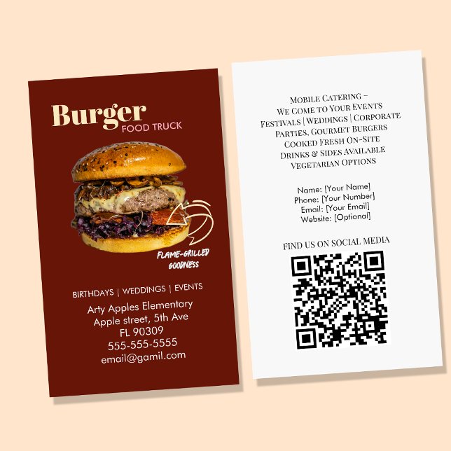burger matvagn catering  visitkort (Skapare uppladdad)