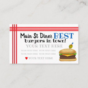 Burger/Middag/Restaurang Visitkort