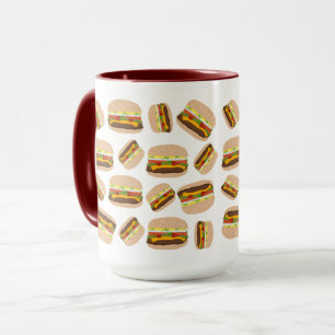 Burger Mönster Roligt Foodie Mugg