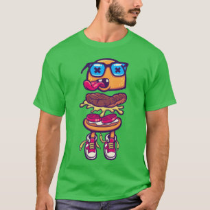burger monster sneakers språk mat vän t shirt