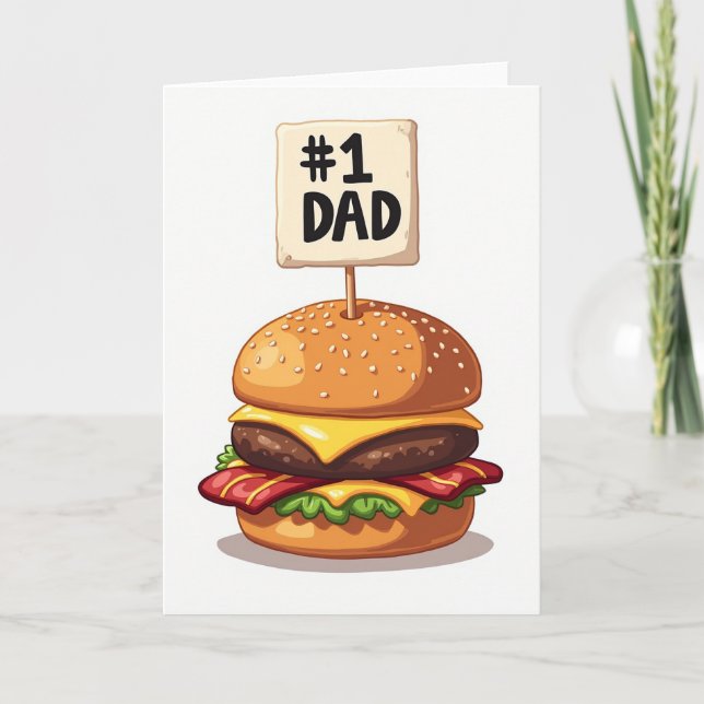 Burger Nummer Ett Pappa Fader Kort (Framsida)